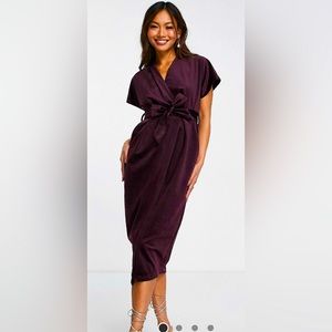 ASOS  velvet faux wrap dress